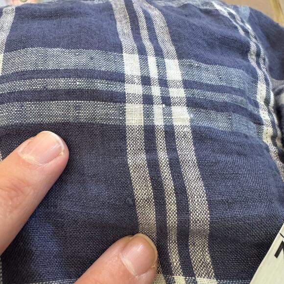 Faherty Men’s Linen Laguna Shirt Button Down Collared Jetty Plaid Blue Medium M - Picture 15 of 15